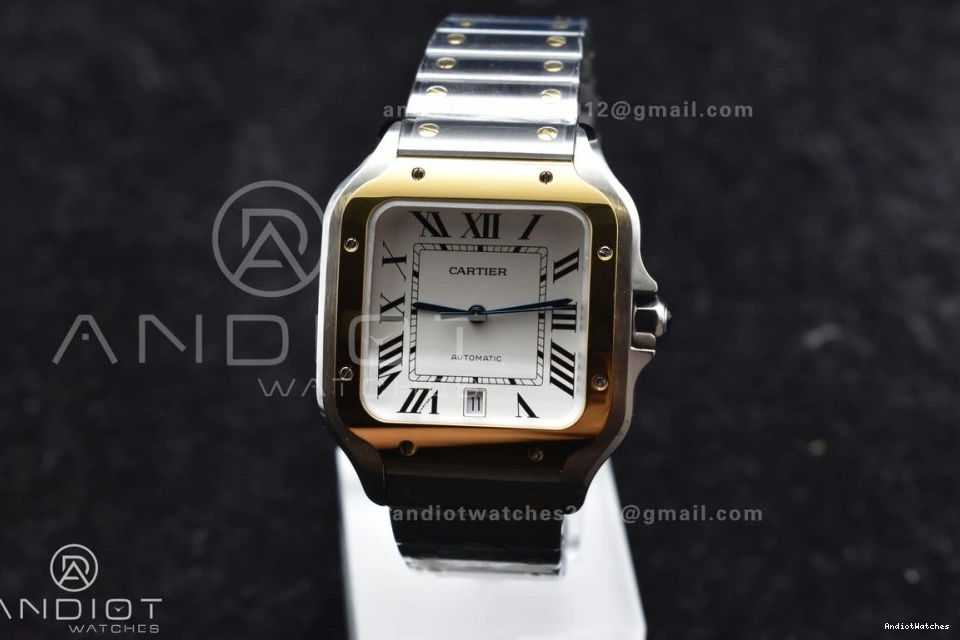 Dial 1:1 SmartLinks Contemporary 40mm White 1053 V Best on SS YG Bracelet MIYOTA 9015 BVF SS Edition Cartier YG Santos de 0122